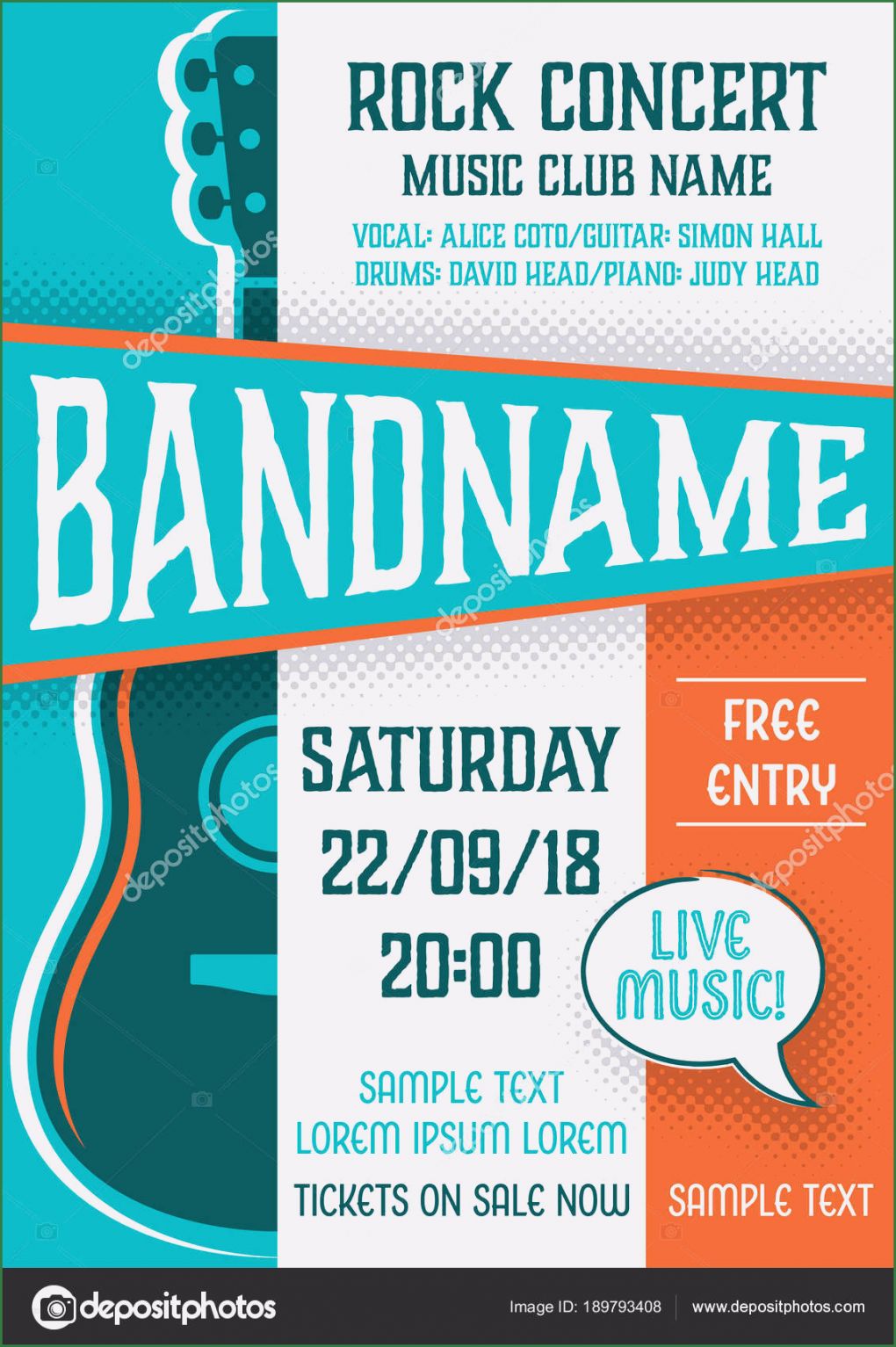 Konzert Flyer Vorlage Best Of Vorlage Für Rock Konzert Poster — Stockvektor © Blumer