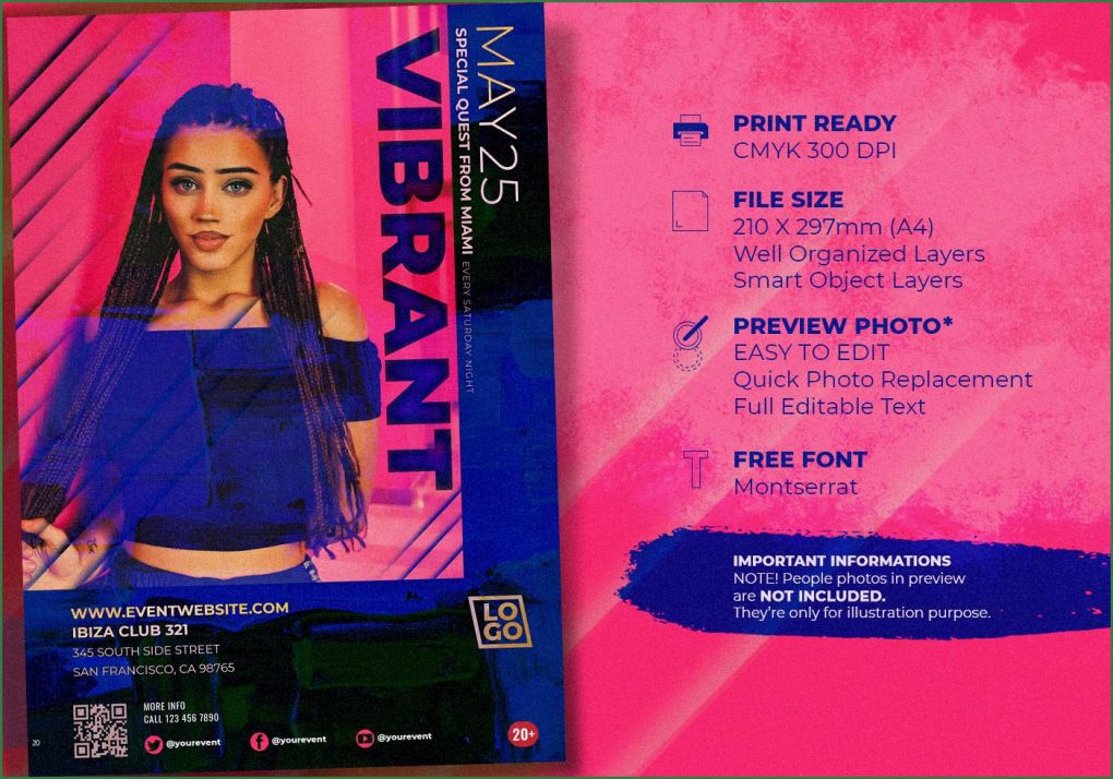 Konzert Flyer Vorlage Neu sommer Helle Party Konzert Plakat Schablone Kostenlose