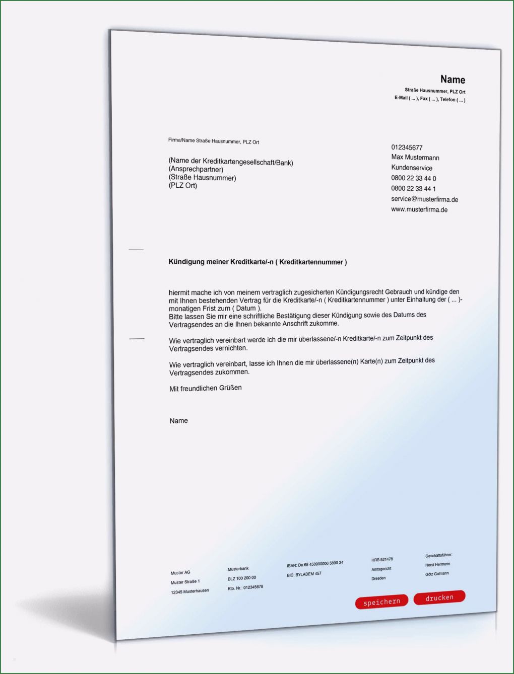 Kündigung Kreditkarte Sparkasse Vorlage Beste Kündigung Kreditkarte Rechtssicheres Muster Zum Download