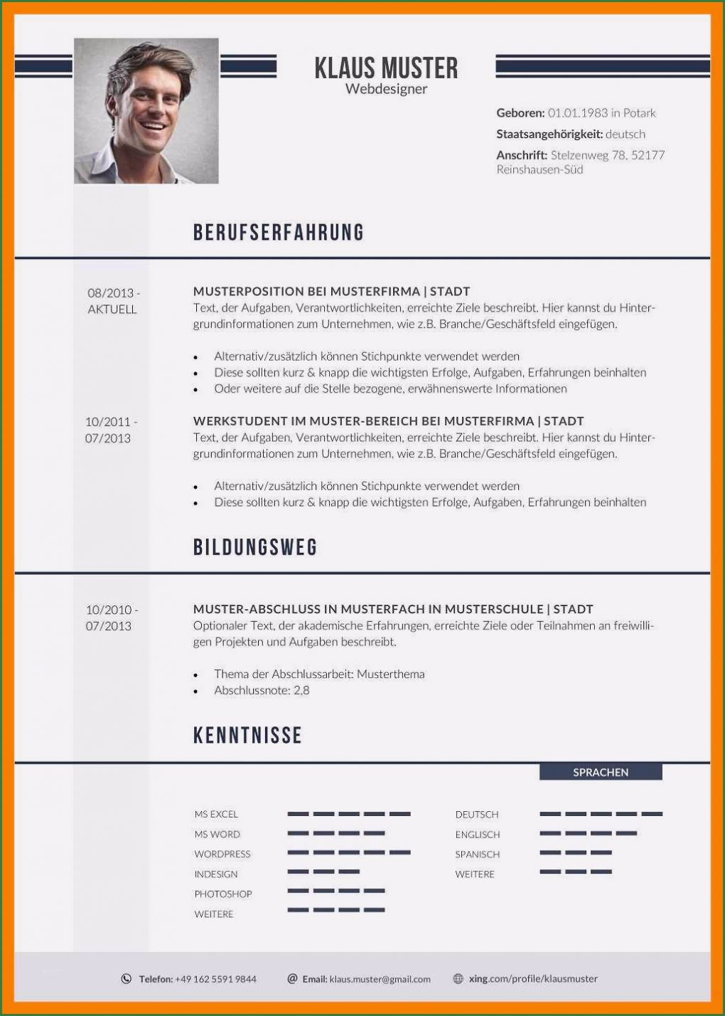Lebenslauf Vorlage Berufserfahrung Gut 17 Lebenslauf Berufserfahrung Vorlage