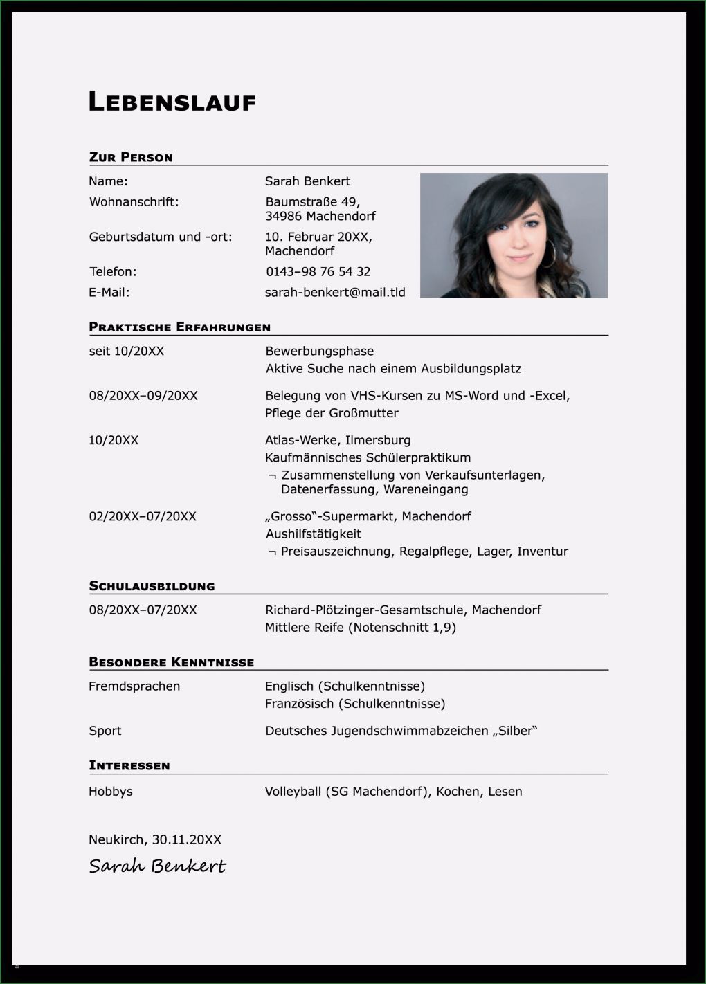 Lebenslauf Vorlage Für Eine Ausbildung Gut Kostenlose Lebenslauf Muster Und Vorlagen Für Deine