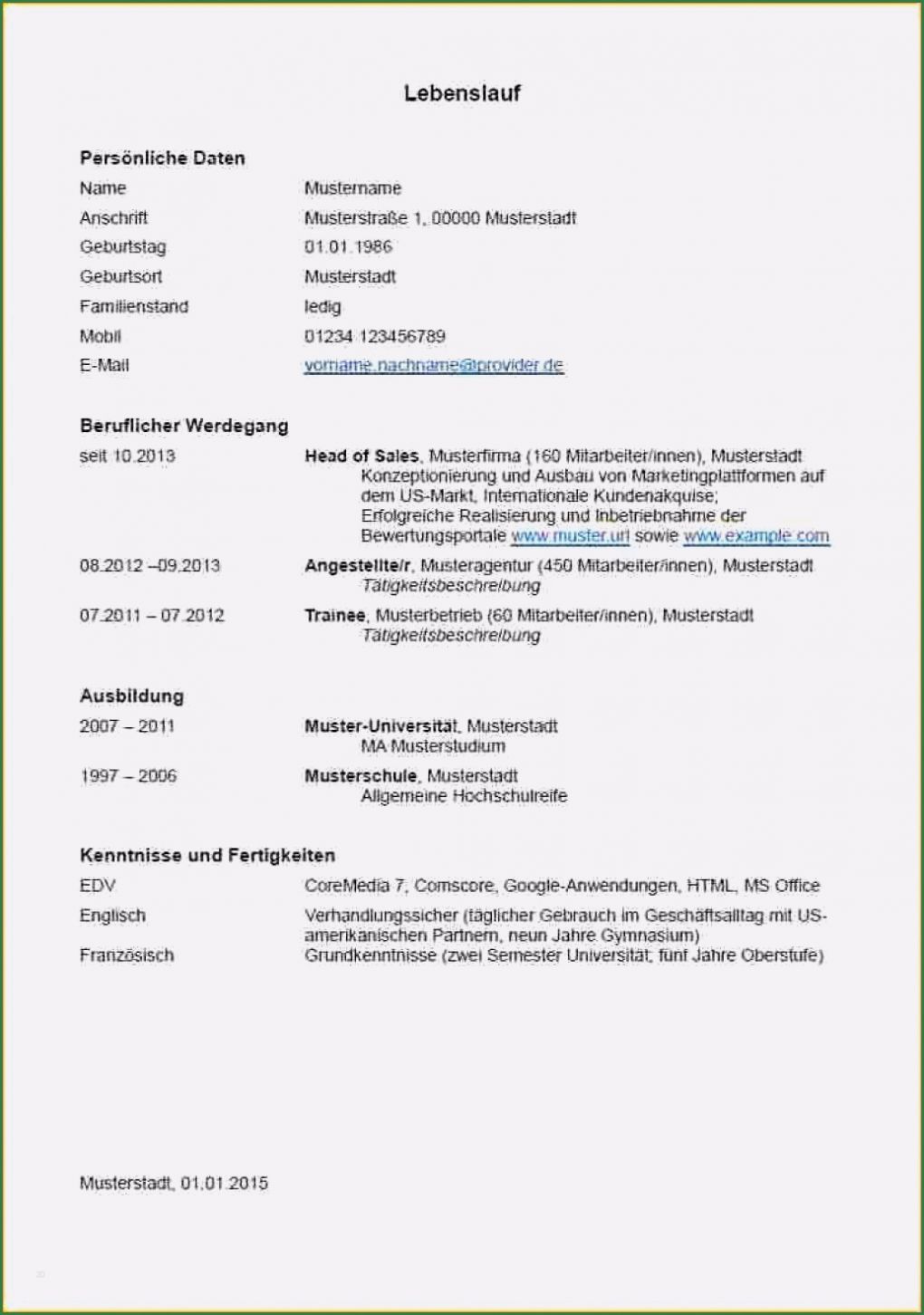 Lebenslauf Vorlage Für Eine Ausbildung Schön 13 Beispiel Lebenslauf Nach Der Ausbildung Für Jede Stelle