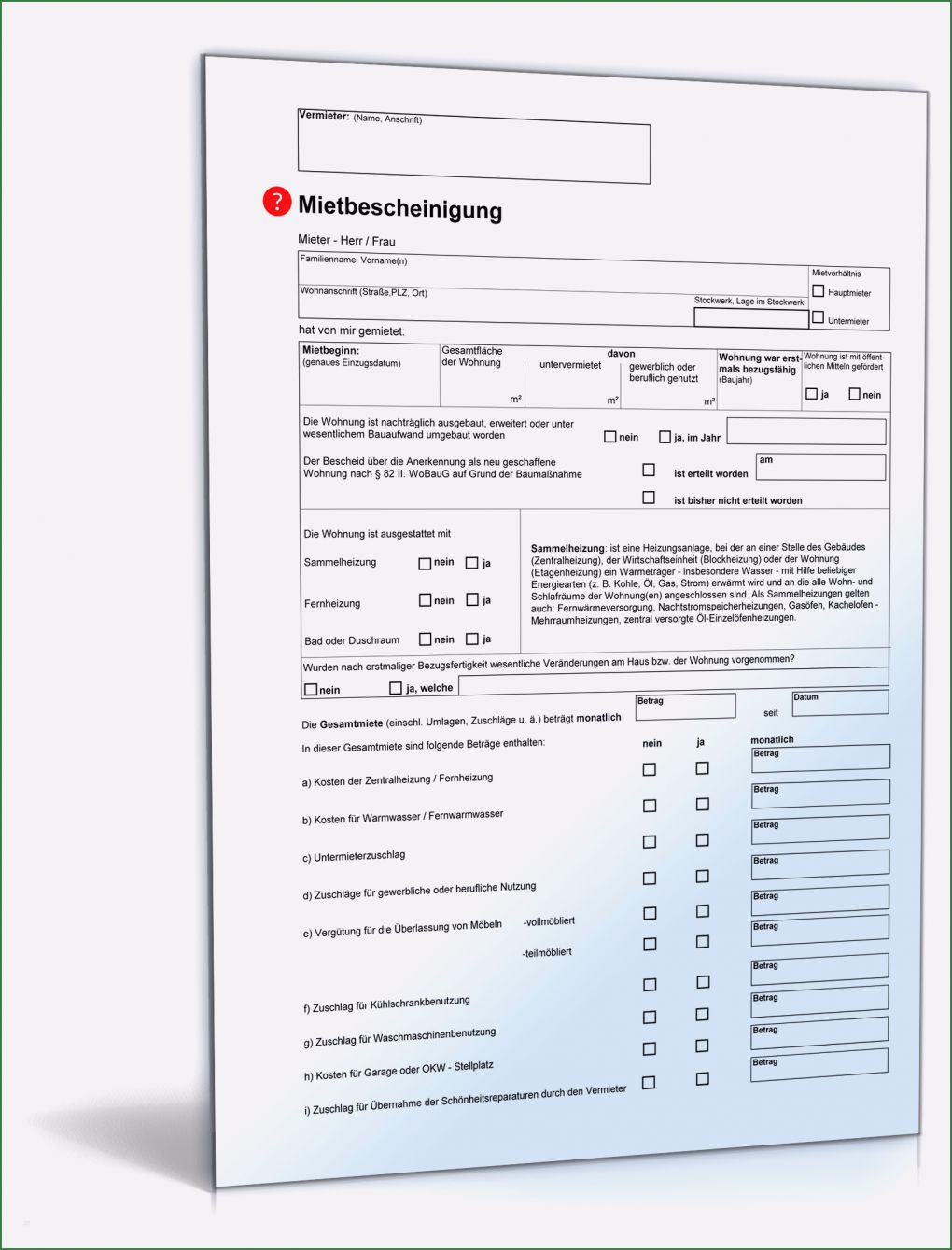 Lohnarbeit Nachweis Vorlage Pdf Fabelhaft Mietbescheinigung