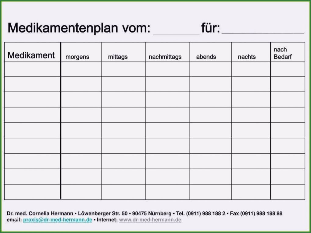Medikamentenplan Vorlage Word Fabelhaft Medikamentenplan Vorlage Kostenlos 15 Beratung 2019