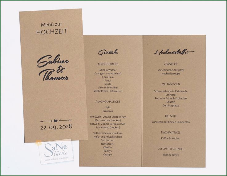 Menükarte Klappkarte Vorlage Inspiration Menükarte Speisekarte Zur Hochzeit Auf Natur Papier Als