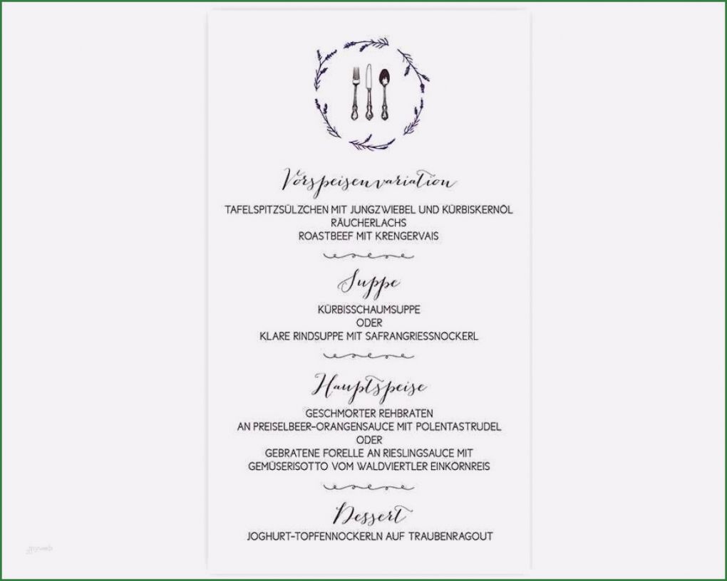 Menükarte Vorlage Download Best Of Wunderbar Von Menukarte Hochzeit Vorlage Speisekarte Word