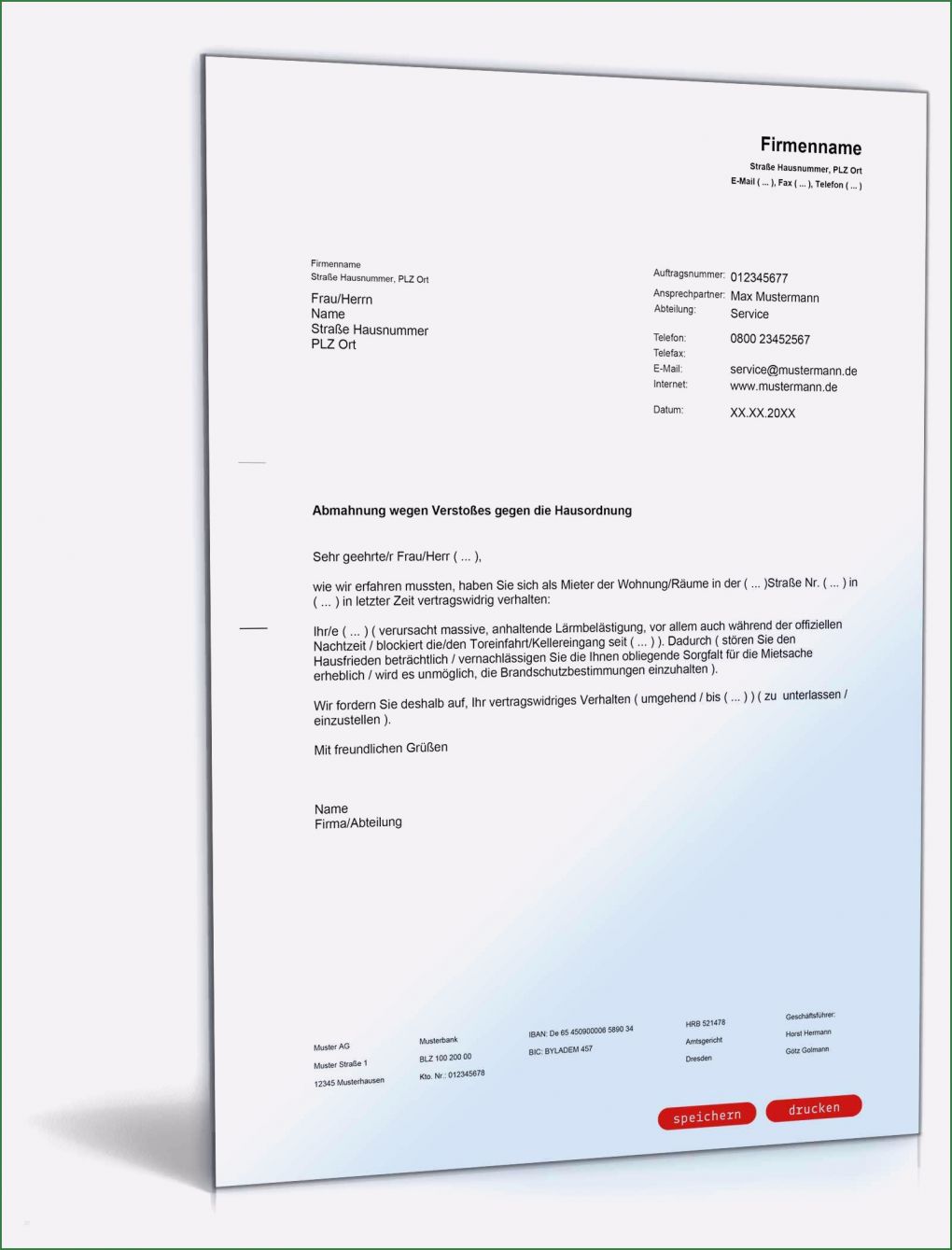 Mieter Abmahnung Vorlage Wunderbar Abmahnung Mieter Verstoß Gegen Hausordnung