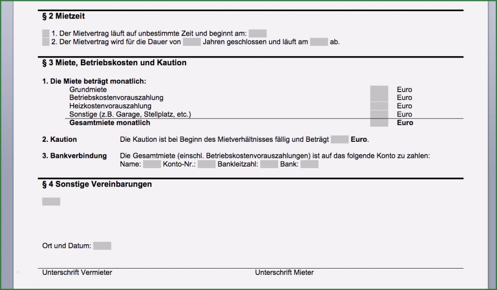 Mietvertrag Grundstück Vorlage Hübsch Kostenlos Mietvertrag Im Word format Zum Anpassen