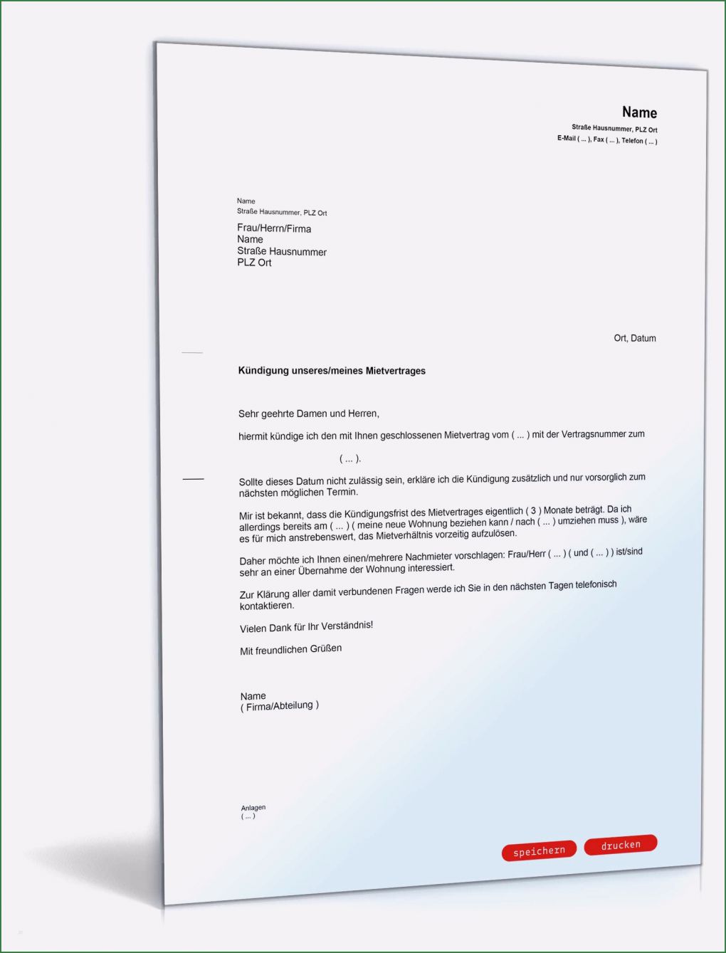 Mietvertrag österreich Vorlage Erstaunlich Kündigung Mietvertrag Mieter Nachmieter Muster