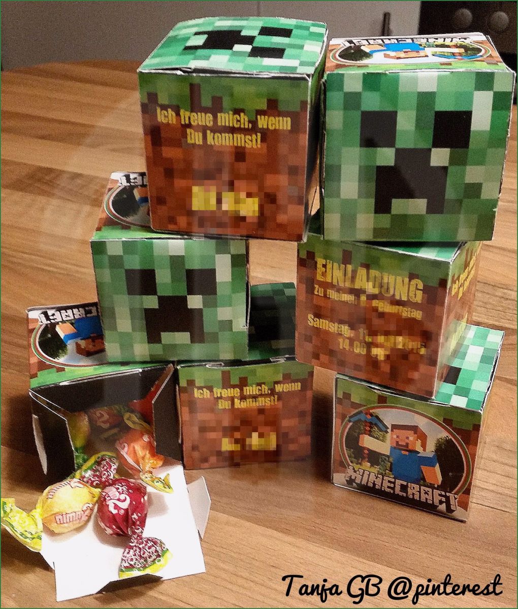 Minecraft Einladungskarten Vorlage Angenehm 8 Geburtstag Minecraft Einladungen Mit Süßem Inhalt Junge
