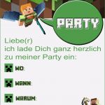 Minecraft Einladungskarten Vorlage Angenehm Minecraft Party Selbstgemacht