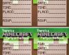 Minecraft Einladungskarten Vorlage Hübsch Up Cycled &amp; Printable Treasures Minecraft Party