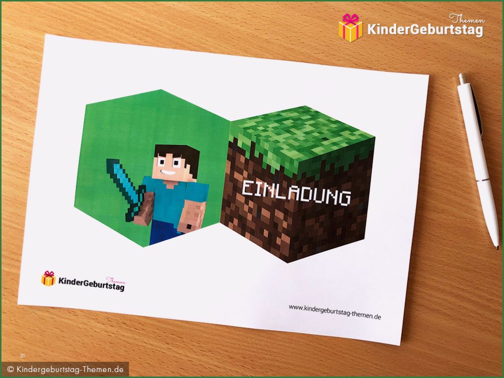 Minecraft Einladungskarten Vorlage Wunderbar Minecraft Einladungskarten Vorlage Zum Ausdrucken