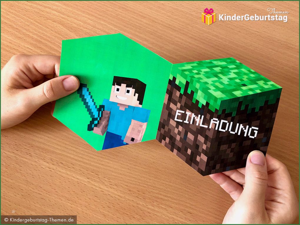 Minecraft Einladungskarten Vorlage Wunderbar Minecraft Einladungskarten Vorlage Zum Ausdrucken