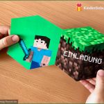 Minecraft Einladungskarten Vorlage Wunderbar Minecraft Einladungskarten Vorlage Zum Ausdrucken
