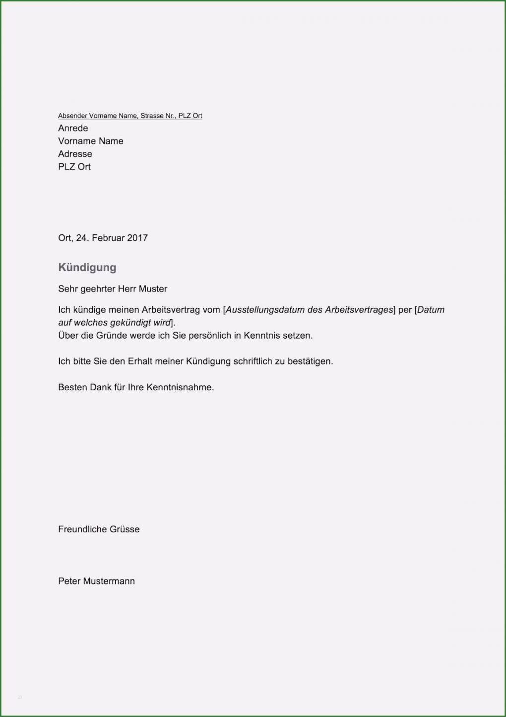 Mitarbeiter Kündigen Vorlage Hübsch 19 Kündigung Durch Arbeitgeber