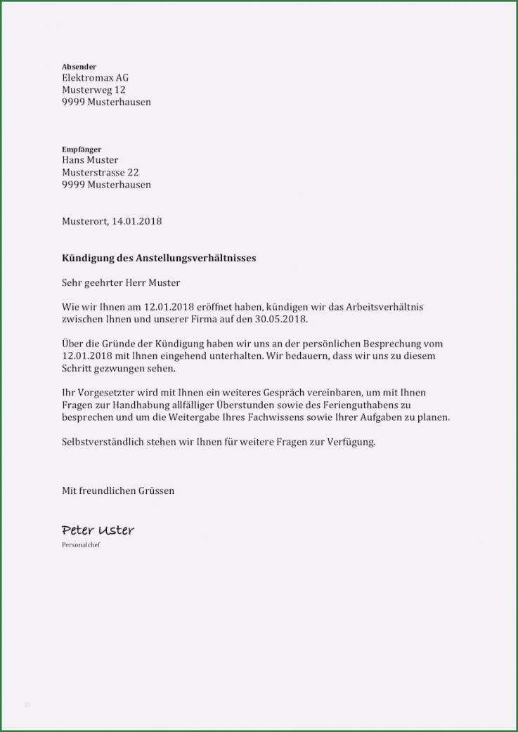 Mitarbeiter Kündigen Vorlage Hübsch Kündigung Durch Arbeitgeber Vorlage Kostenlos