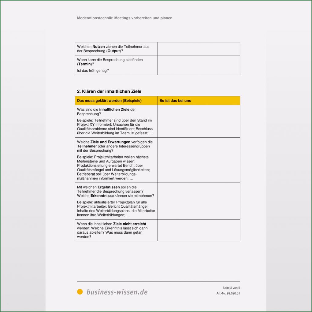 Mitarbeiter Meeting Vorlage Fabelhaft Meetings Als Moderator Vorbereiten Und Planen – Vorlage