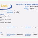 Mitarbeiter Meeting Vorlage Wunderbar Kostenlose Protokollvorlagen Für Microsoft Word