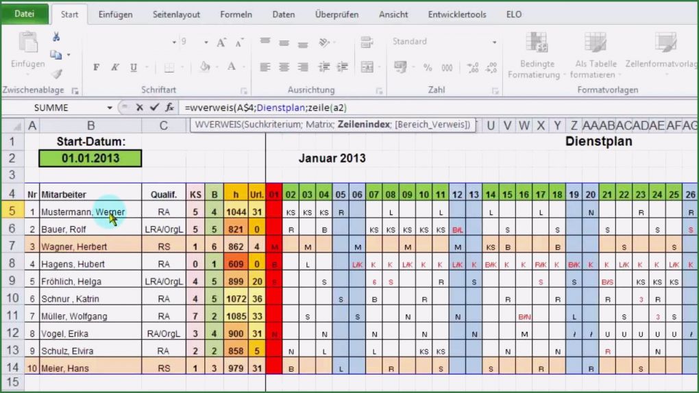 Mitarbeiter Ressourcenplanung Excel Vorlage Cool Excel Monatsübersicht Aus Jahres Dienstplan Ausgeben Per