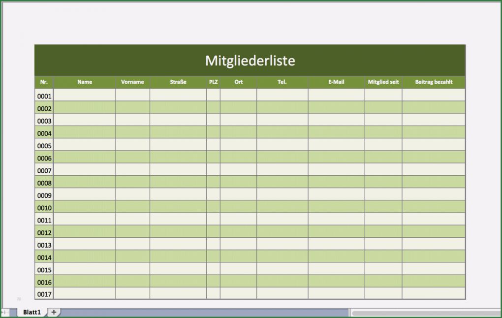 Mitgliederverwaltung Excel Vorlage Kostenlos Gut Mitgliederverwaltung