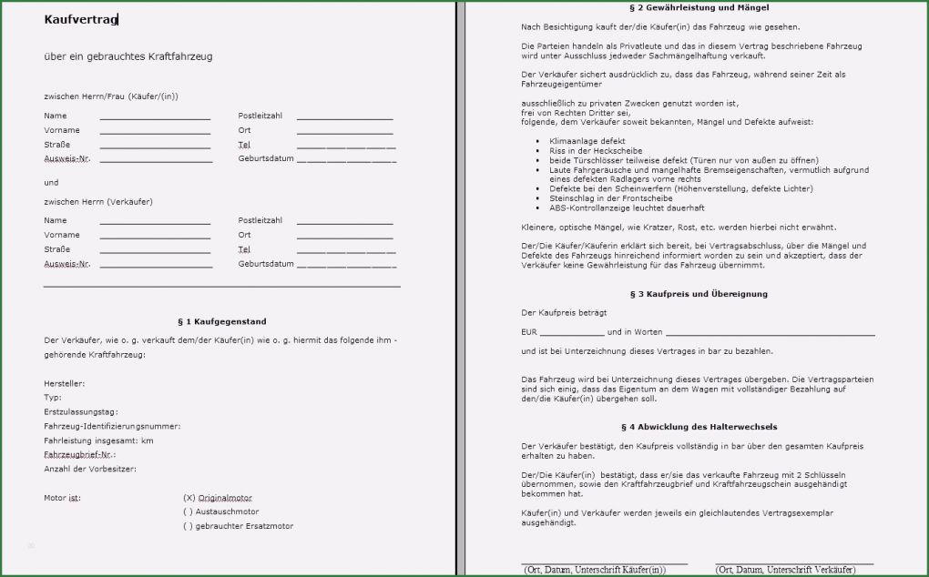 Mobile De Kaufvertrag Vorlage Genial Einfacher Kaufvertrag Auto Privat Auto Kaufvertrag Vorlage