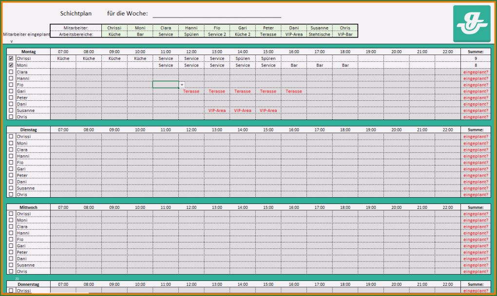 Monats Schichtplan Excel Vorlage Gut 10 Excel Arbeitsplan