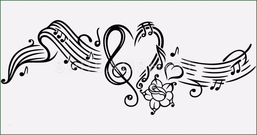 Music Tattoo Vorlagen Einzigartig Sheet Music with Music Notes Clef and Flowers by