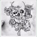Music Tattoo Vorlagen Neu Skull Music Tattoo Design