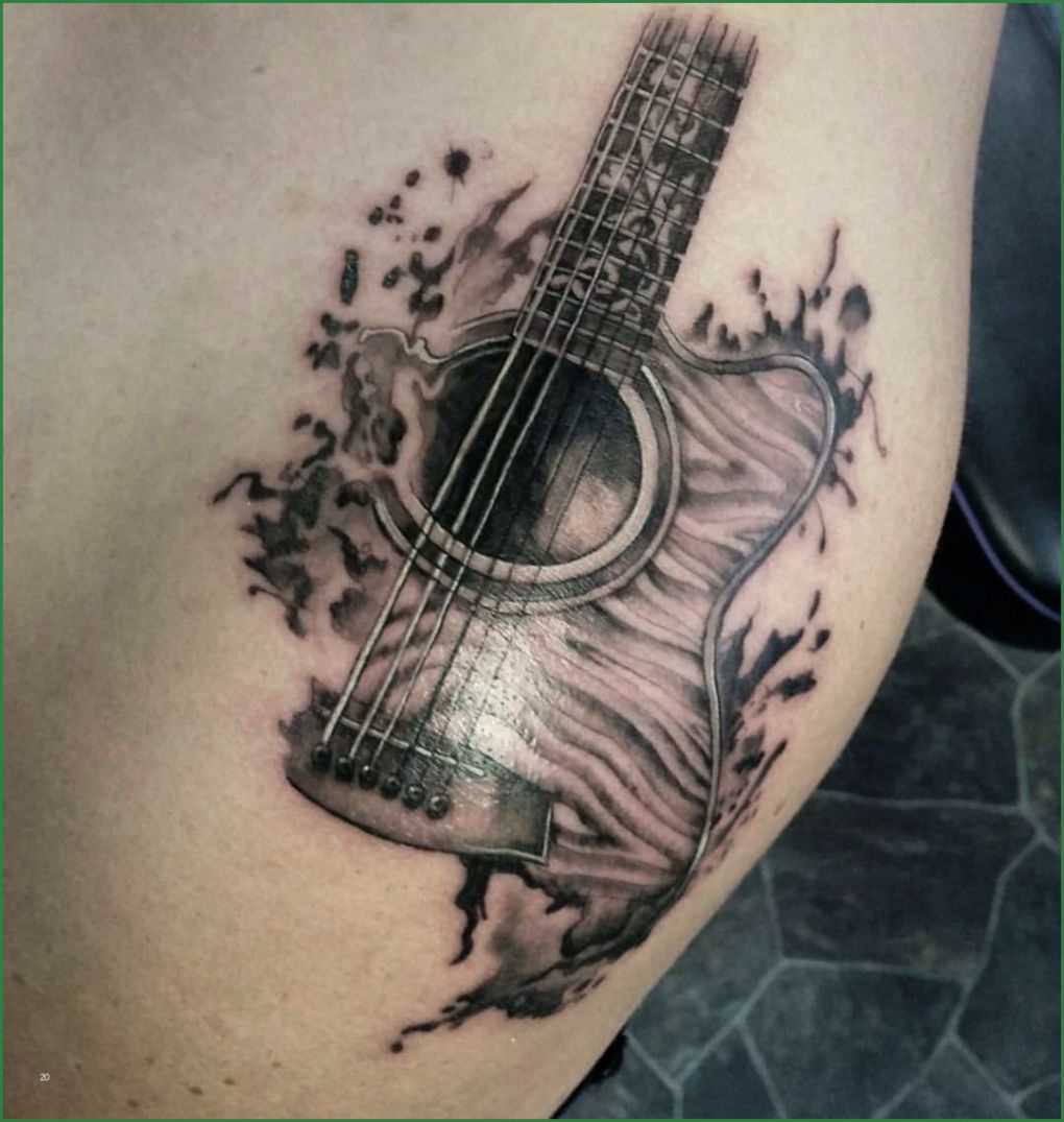 Music Tattoo Vorlagen Wunderbar Tricky Guitar Shoulder Piece Tattoo
