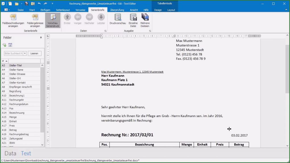 Musterrechnung Kleinunternehmer Word Vorlage Beste Rechnung Kleingewerbe Anhand Von Word Und Excel Vorlage