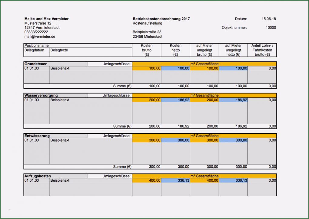 Nebenkostenabrechnung Mieter Vorlage Elegant 29 Nebenkostenabrechnung Vorlage Excel