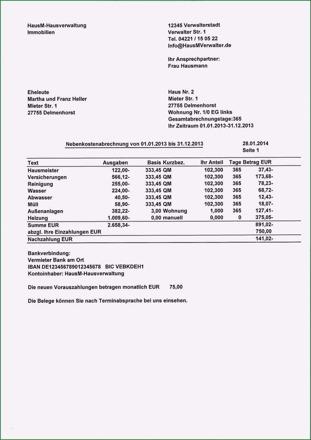 Nebenkostenabrechnung Mieter Vorlage Erstaunlich Nebenkostenabrechnung Vermieter Vorlage