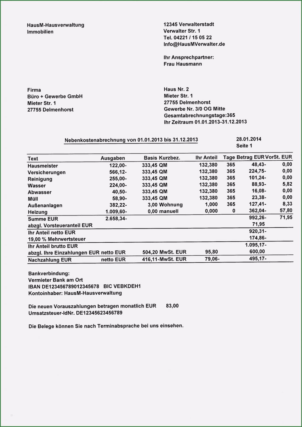 Nebenkostenabrechnung Schweiz Vorlage Wunderbar 20 Rechnung Mit Mehrwertsteuer Muster Vorlagen123