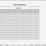 Notentabelle Excel Vorlage Inspiration Anwesenheitsliste 2016