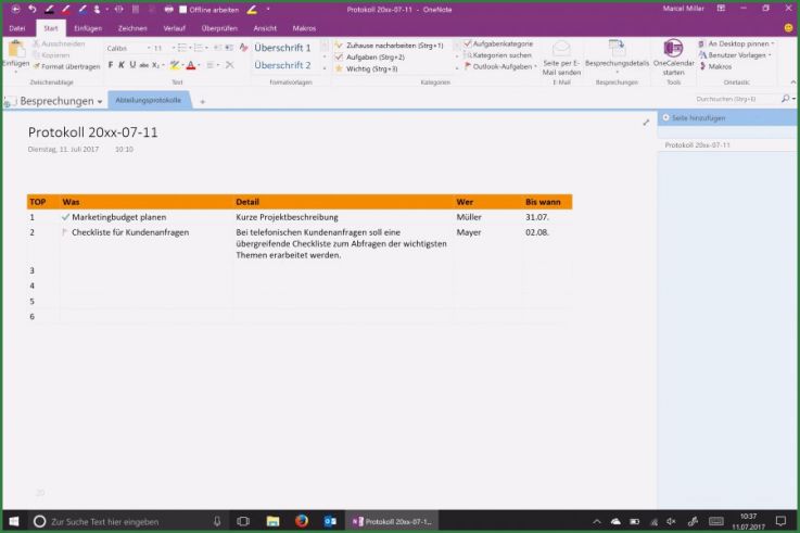Onenote Projekt Vorlage Schönste Mit Enote Werden Ihre Meetings In 3 Schritten Zum