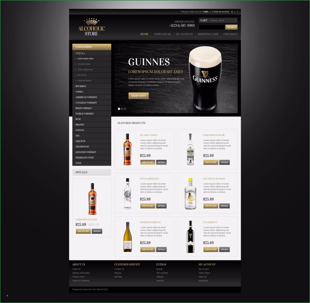 Onlineshop Vorlage Gut Opencart Vorlage Für Essen Und Trinken