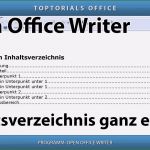 Open Office Präsentation Vorlage Schön Inhaltsverzeichnis Erstellen Ganz Einfach Open Fice