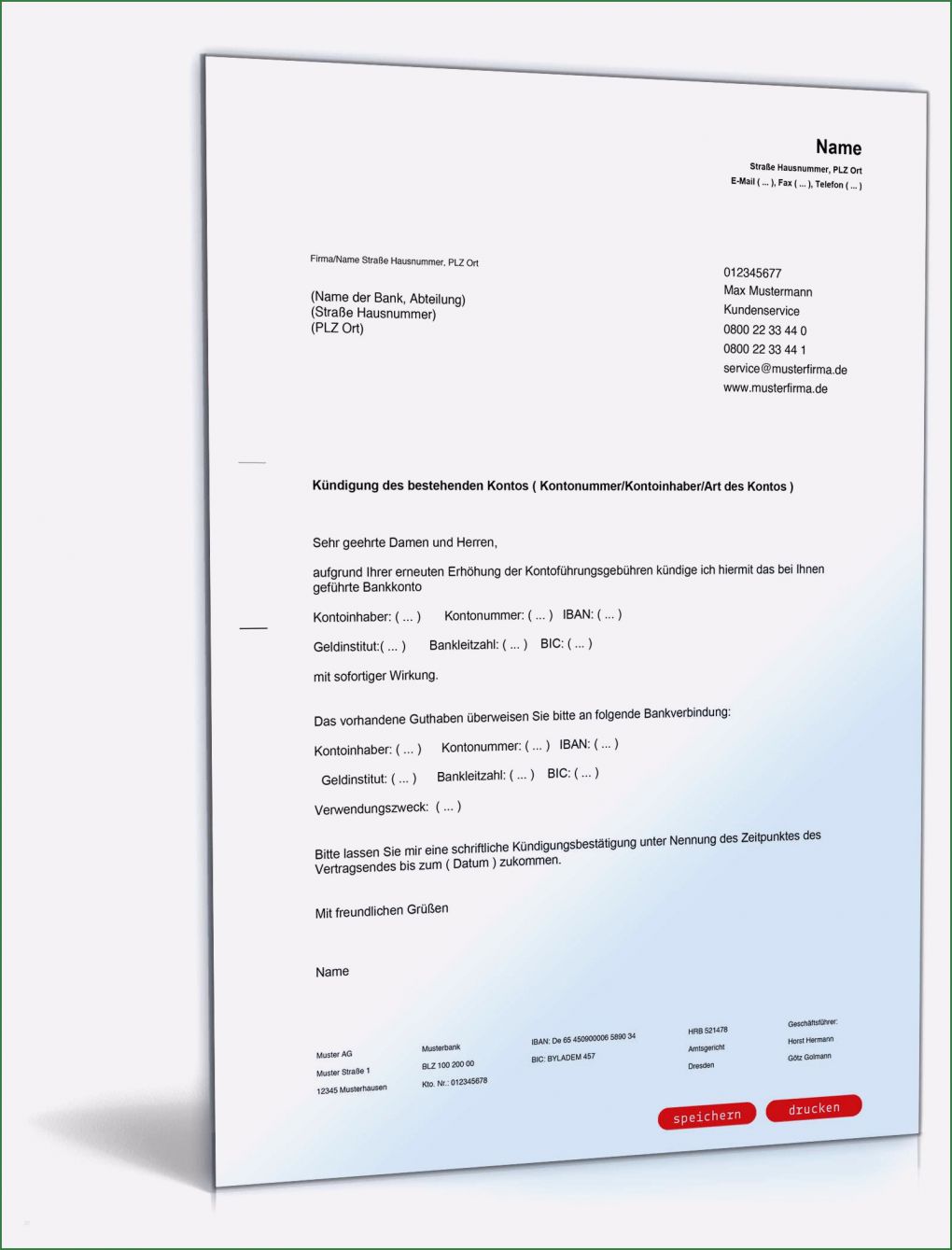 P Konto Kündigen Vorlage Erstaunlich Kündigung Bankkonto