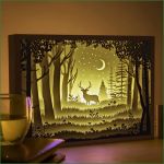 Paper Cut Light Box Vorlage Angenehm Papercut Light Boxes the Deer In the Deep forest at