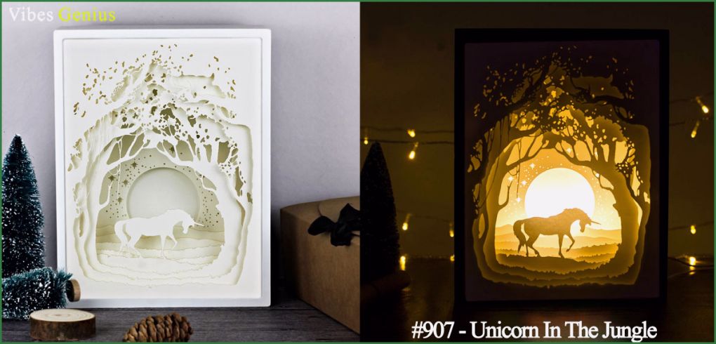 Paper Cut Light Box Vorlage Best Of Unicorn In the Jungle Papercut Light Boxes Unique Night