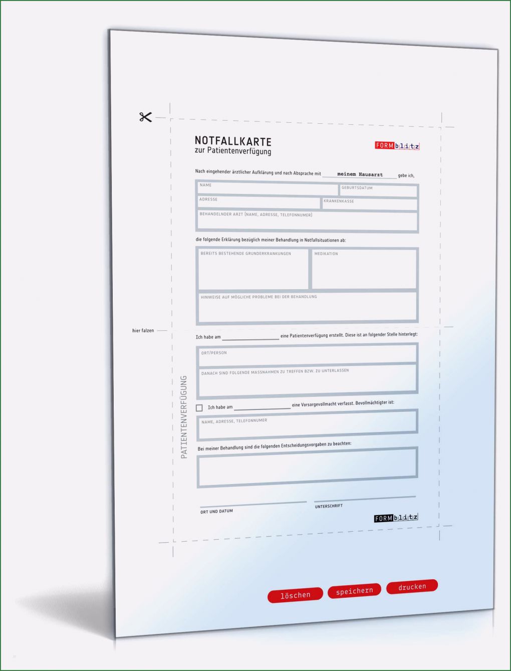 Patientenverfügung Vorlage Zum Ausfüllen Großartig Notfallkarte Patientenverfügung