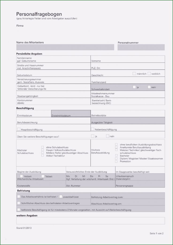 Personalfragebogen Pdf Vorlage Bewundernswert Personalfragebogen Für Geringfügig Oder Kurzfristig