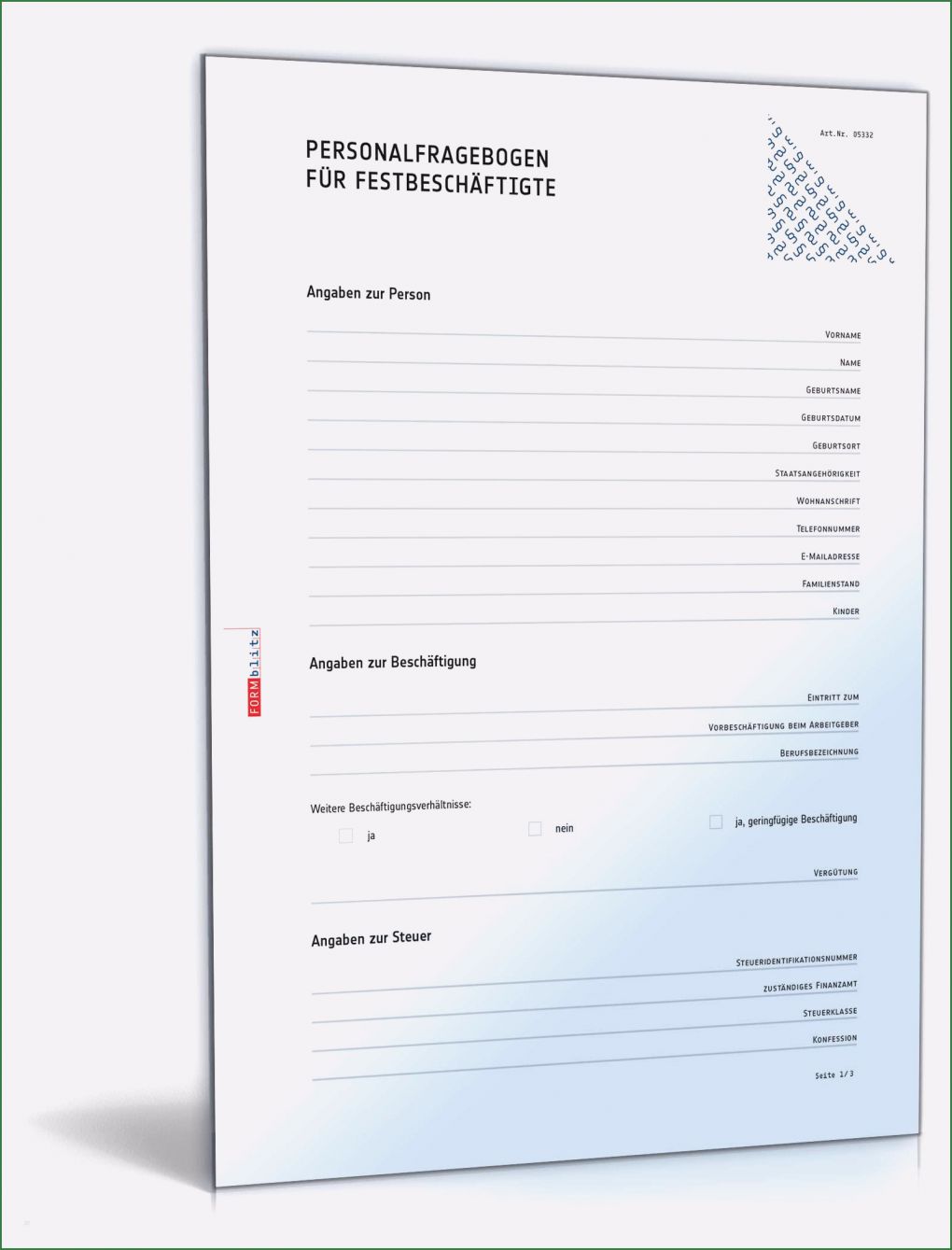 Personalfragebogen Pdf Vorlage Cool Personalfragebogen Festbeschäftigte