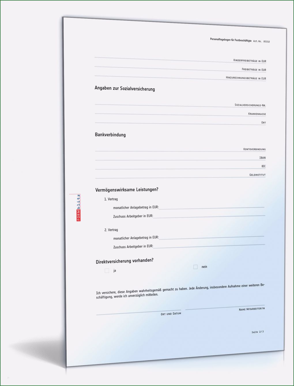 Personalfragebogen Pdf Vorlage Gut Personalfragebogen Festbeschäftigte