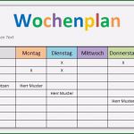 Planung Kindergarten Vorlage Wunderbar Wochenplan Excel Vorlage Mit Der Kostenlosen Vorlage