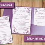 Pocketfold Vorlage Genial Wedding Pocketfold Invitation Template Instant Download