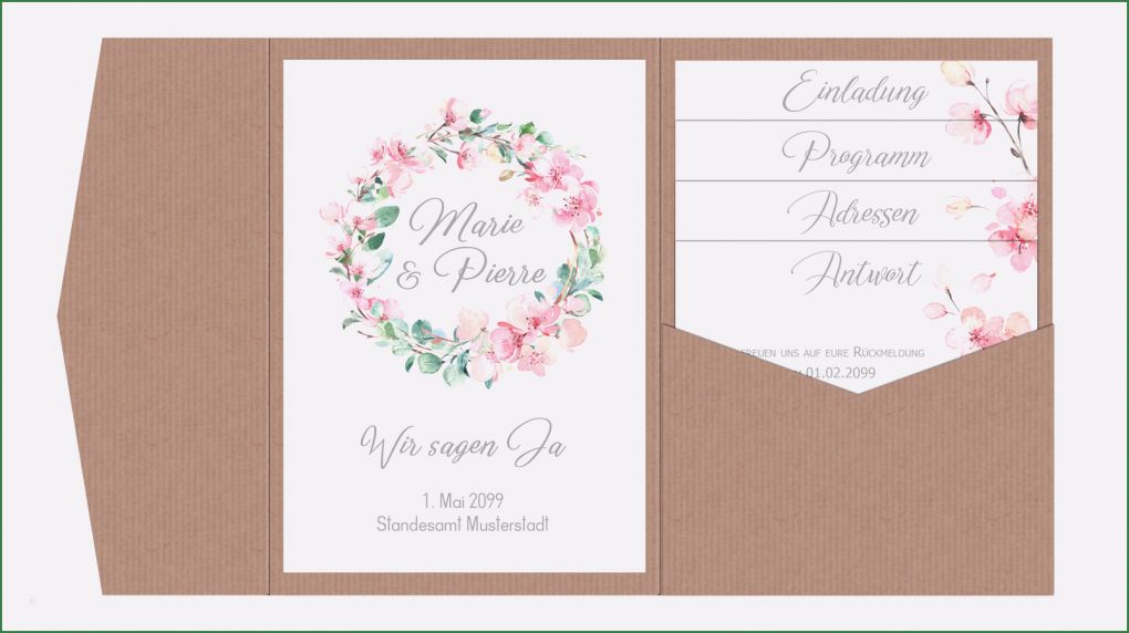 Pocketfold Vorlage Wunderbar Pocketfolder Karten Einleger Zur Hochzeit Drucken