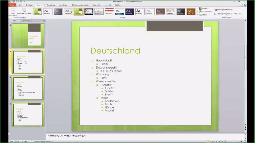 Powerpoint 2010 Vorlagen Fabelhaft Gliederung In Powerpoint Erstellen Mit Ms Fice Word 2010