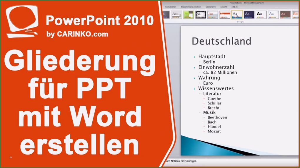 Powerpoint 2010 Vorlagen Wunderbar Gliederung In Powerpoint Erstellen Mit Ms Fice Word 2010